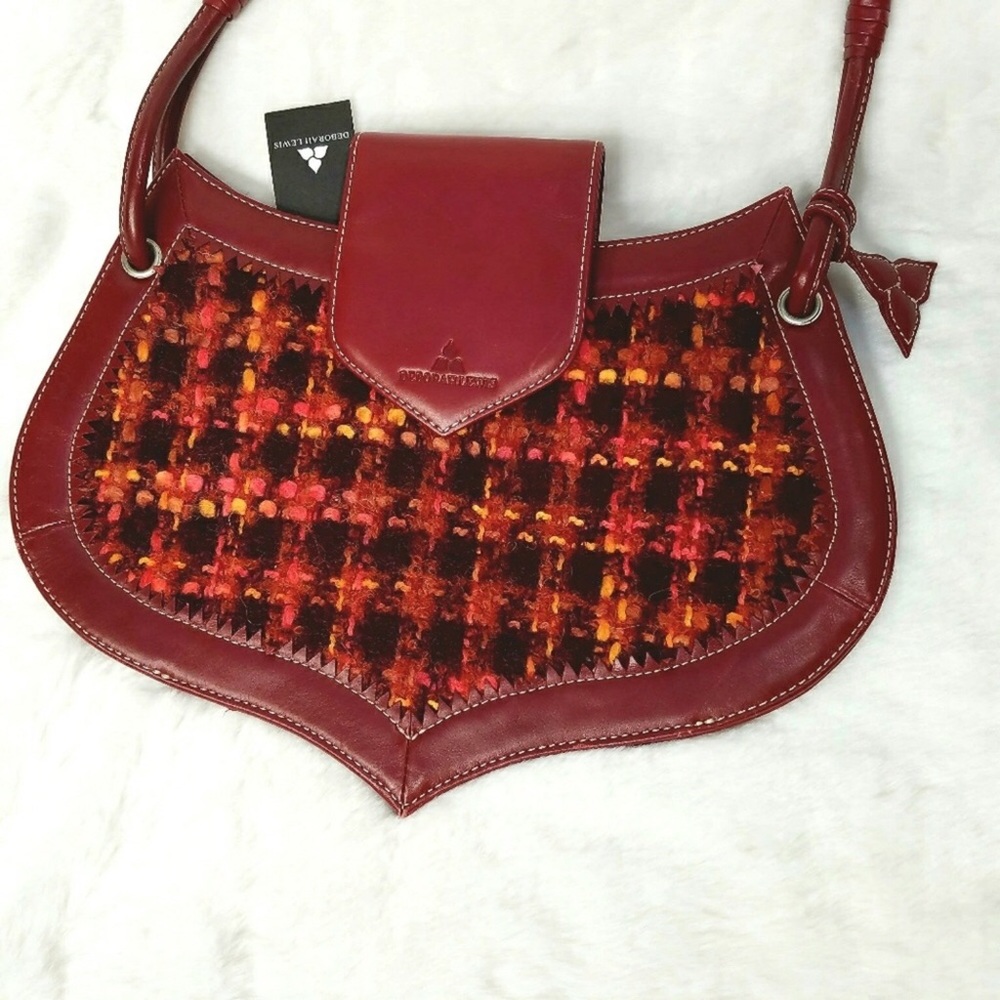 Deborah Lewis Italian Tweed Leather Handbag